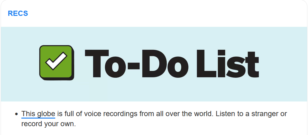 Morning Brew Recs section: quote about VoiceDot